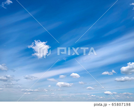 Summer background of the blue sky with clouds 65807198