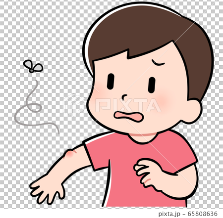 Boy bites by an insect - Stock Illustration [65808636] - PIXTA