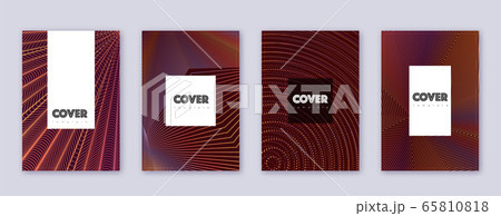 Hipster brochure design template set. Orange abstr 65810818