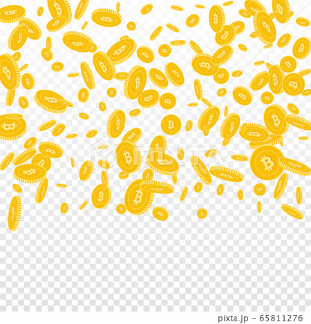 Bitcoin, internet currency coins falling. Scattere Bitcoin, internet currency coins falling. Scattere 65811276