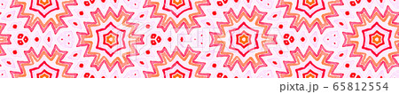 Pink red Seamless Border Scroll. Geometric Waterco 65812554