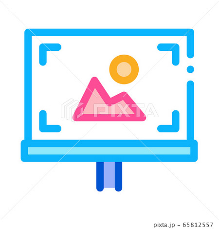 easel painted with colored paints icon vector outline illustration 65812557