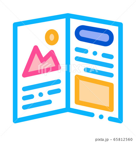 printed booklet icon vector outline illustration 65812560
