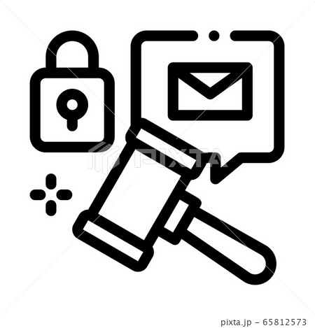 auction hammer icon vector outline illustration 65812573