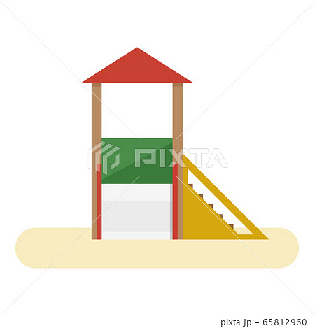 Kids playground with slide and stairs. Vector flat Kids playground with slide and stairs. Vector flat 65812960