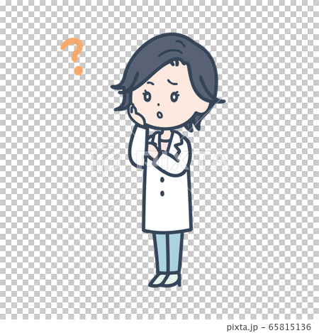 Female doctor pose illustration with doubts 65815136