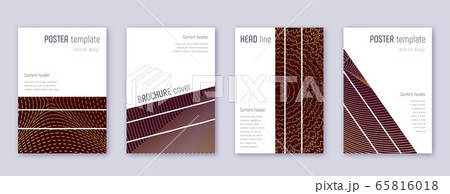 Geometric brochure design template set. Gold abstr 65816018