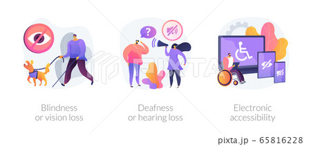 Communication technology for disabled people abstract concept vector illustrations. 65816228