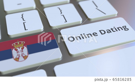 Online Dating text and flag of Serbia on the keyboard. Conceptual 3D rendering Online Dating text and flag of Serbia on the keyboard. Conceptual 3D rendering 65816285