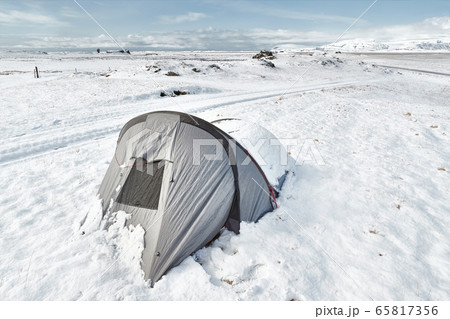 Tent in snow in ICeland Tent in snow in ICeland 65817356