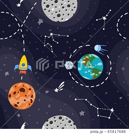 Planet pattern with constellations and stars. Planet pattern with constellations and stars. 65817686