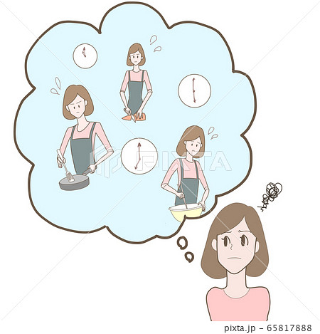 食事の支度に追われる主婦 65817888