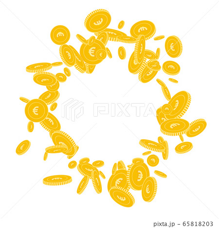 European Union Euro coins falling. Scattered float European Union Euro coins falling. Scattered float 65818203