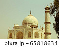 perspective view of Taj Mahal mausoleum, vintage retro style picture 65818634