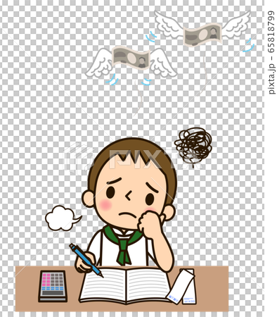 コック服の男性　帳簿付け 65818799