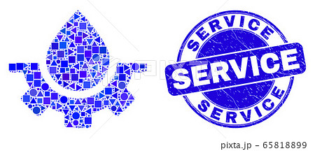 Blue Distress Service Seal and Water Service Mosaic 65818899