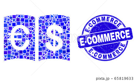 Blue Scratched E-Commerce Stamp Seal and Currency Handbook Mosaic Blue Scratched E-Commerce Stamp Seal and Currency Handbook Mosaic 65819633