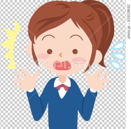 ビックリした顔の女子高生 ビックリした顔の女子高生 65819692
