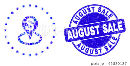 Blue Distress August Sale Stamp and Bank Placement Mosaic 65820127