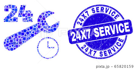 Blue Grunge 24X7 Service Seal and 24-7 Repair Service Mosaic Blue Grunge 24X7 Service Seal and 24-7 Repair Service Mosaic 65820159