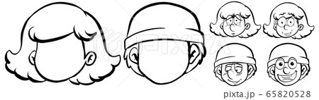 Human faces with different facial expressions 65820528