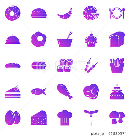 Food gradient icons on white background 65820574