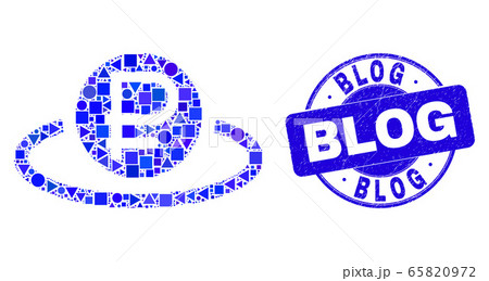 Blue Grunge Blog Stamp and Rouble Area Mosaic Blue Grunge Blog Stamp and Rouble Area Mosaic 65820972