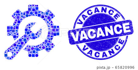 Blue Grunge Vacance Stamp and Service Tools Mosaic 65820996