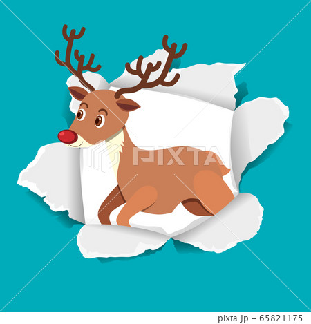 Background template design with wild deer on blue Background template design with wild deer on blue 65821175