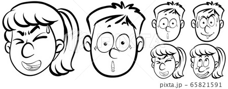 Human faces with different facial expressions 65821591