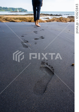 black sand on Nang Thong Beach in Khaolak 65821643