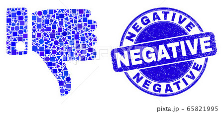 Blue Grunge Negative Stamp and Thumb Down Mosaic Blue Grunge Negative Stamp and Thumb Down Mosaic 65821995