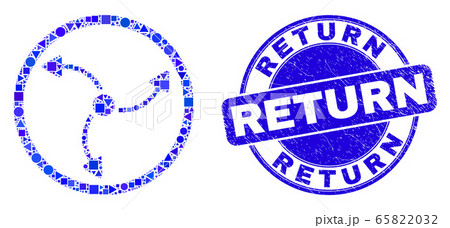 Blue Grunge Return Seal and Turbine Rotation Mosaic Blue Grunge Return Seal and Turbine Rotation Mosaic 65822032