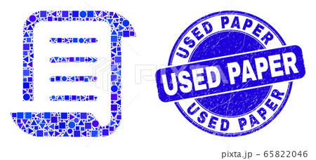 Blue Distress Used Paper Stamp and Scroll List Mosaic Blue Distress Used Paper Stamp and Scroll List Mosaic 65822046