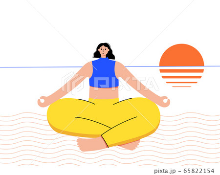 Yoga flat vector illustration. Healthy lifestyle 65822154