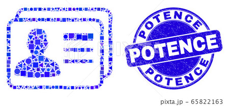 Blue Grunge Potence Seal and User Cards Mosaic 65822163