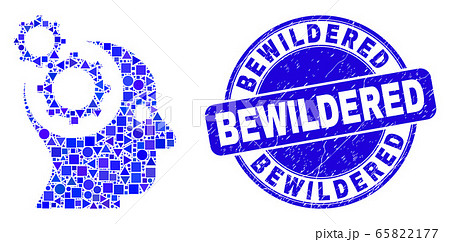 Blue Scratched Bewildered Seal and Head Gears Mosaic Blue Scratched Bewildered Seal and Head Gears Mosaic 65822177