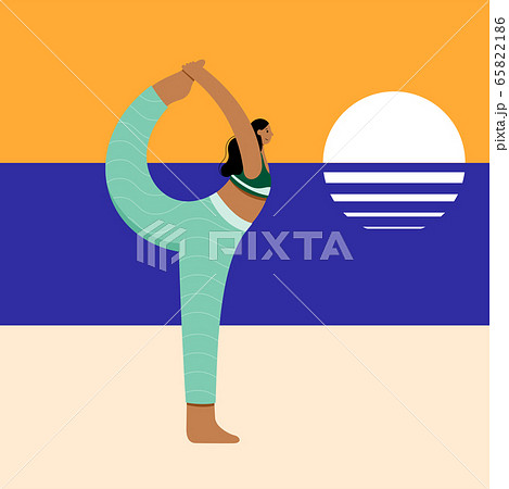 Yoga flat vector illustration. Healthy lifestyle 65822186