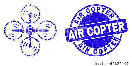 Blue Distress Air Copter Stamp and Air Copter Mosaic Blue Distress Air Copter Stamp and Air Copter Mosaic 65822197