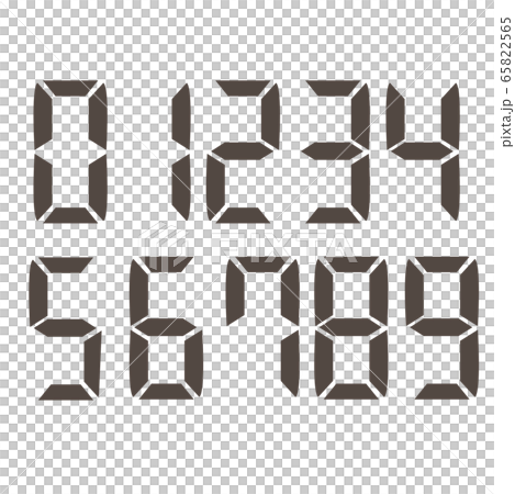 デジタル風数字セットのイラスト素材