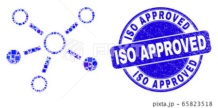 Blue Grunge ISO Approved Seal and Relations Mosaic 65823518