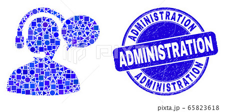 Blue Distress Administration Seal and Operator Message Mosaic Blue Distress Administration Seal and Operator Message Mosaic 65823618