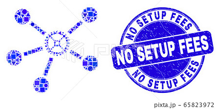 Blue Distress No Setup Fees Seal and Gear Links Mosaic Blue Distress No Setup Fees Seal and Gear Links Mosaic 65823972