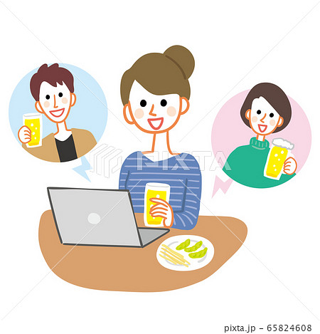 オンライン飲み会 ビデオ通話 オンライン飲み会 ビデオ通話 65824608