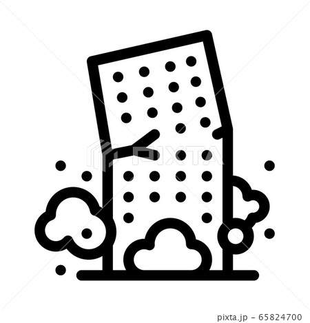 high-rise building collapse icon vector outline...のイラスト素材 ...