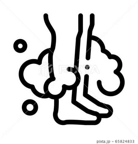 wash feet with soapy foam icon vector outline illustration 65824833