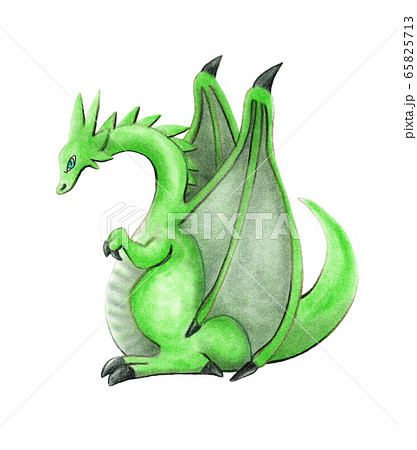 sitting dragon front view