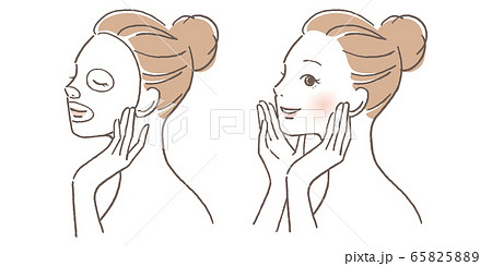 女性 フェイスマスク セットのイラスト素材 6558