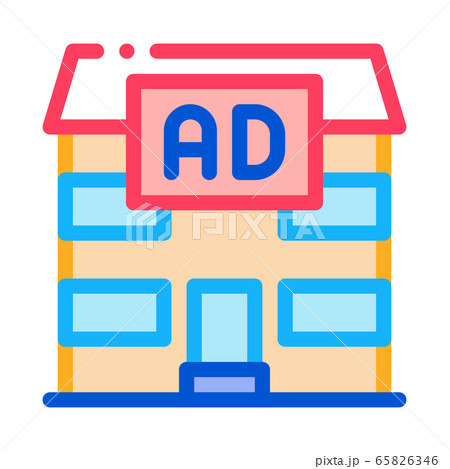 Residential Ad Icon Vector Outline Illustrationのイラスト素材