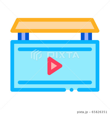 video advertisement icon vector outline illustration 65826351